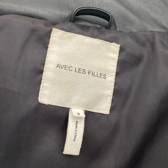 Anthropologie Avec Les Filles Faux Leather Puffer Coat - Picture 4 of 6